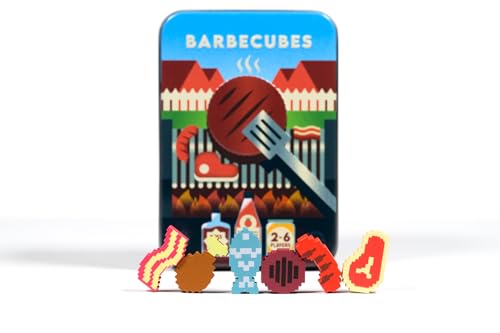 Alley Cat Games Barbecubes, for Ages 6 and Up, 2 to 6 Players | Fast-Paced BBQ Balance Game with Tongs, Stacking Food Pieces, and Elimination Gameplay, Kids, Family, and Game Night Fun