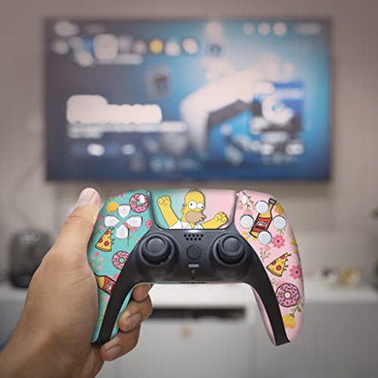 Simpsson Custom PS-5 Controller Wireless compatible with Play-Station 5 Console by BCB Controllers | Proudly Customized in USA with Permanent HYDRO-DIP Printing (NOT JUST A SKIN) (MODDED) - color: Simppson, size: Modded - Front & Back Print
