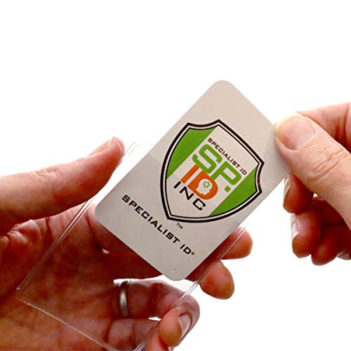5 Pack - Premium Medicare Card Protector Sleeves - Durable 2 ⅜ X 3 ⅜ Business Card Holders - Clear Vinyl Plastic Covers for Insurance & Social Security Metro & License or Credit Cards by Specialist ID