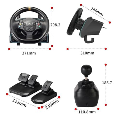 DOYO Gaming Steering Wheel for PC, Xbox One, PS4, Xbox Series X, Switch | 1080° Universal Usb Sim Racing Wheel, Vibration Feedback, Paddle Shifters, Steering Wheel for PC, Xbox Series S, PS3, Switch - color: Black - 1080° Racing Wheel