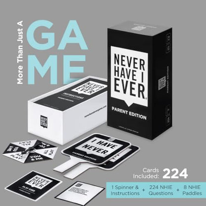 Never Have I Ever Card Game - Parent Edition, Fun and Engaging Adult Party Games for Game Night, Date Night, or Vacation, Includes Hilarious and Relateable Prompts for Couples with Kids, Ages 17+ | Viral, Conversation Starter Cards; Adults ONLY; Uncover S