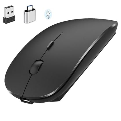 PEIBO Bluetooth Wireless Mouse for Laptop mac MacBook ipad MacBook air MacBook pro pc Desktop Computer Windows Chromebook Notebook (Black) - color: BLACK