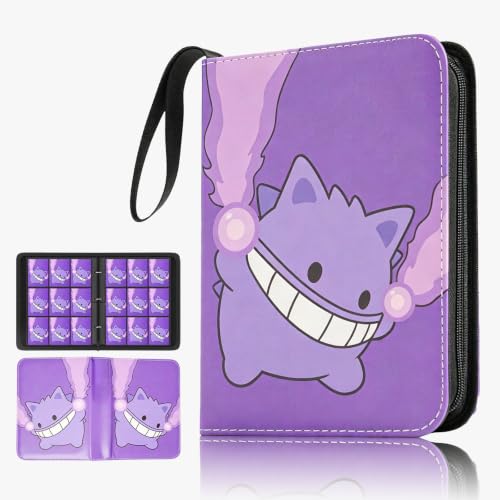 POZZI 9 Pocket Trading Card Binder, 3-Ring Card Album with Zipper and Handle, Holds 360 Cards, 20 Removable Acid-Free PP Sleeves for Standard-Size TCG & Sports Cards (PURPLE, Large) - color: PURPLE, size: Large
