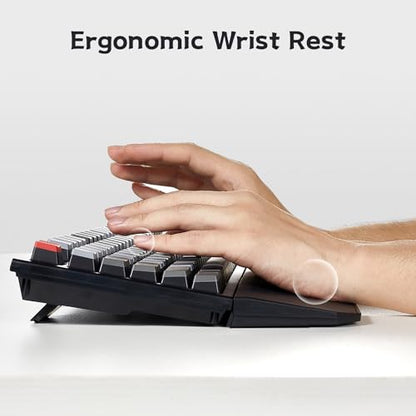 Hexgears X5 Wireless Mechanical Keyboard, Dual-Mode 2.4G/USB-C Ergonomic Full Size 108 Keys Keyboard, Kailh Box 3.0 Tactile Switch, N-Key Rollover, Backlit Gaming Keyboards with Wrist Rest (Dark) - color: Dark Knight-X5, size: Tactile