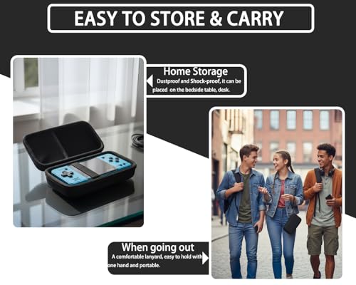 inDomit Hard Protective Travel Case Compatible with WELLST·G/TaddToy/Beijue 16-Bit - Portable Retro Game ,Black(CASE ONLY)