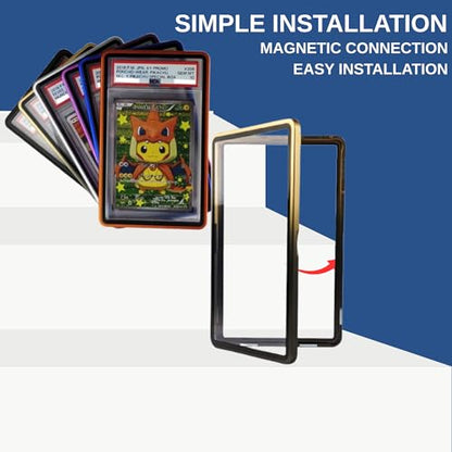 RedCap Magnetic Aluminum PSA Graded Card Holder 35PT Premium PSA Slab Protector Display Case with UV Resistant Glass Fits Standard PSA Graded Sports Trading Cards - Obsidian Gold - color: Obsidian Gold