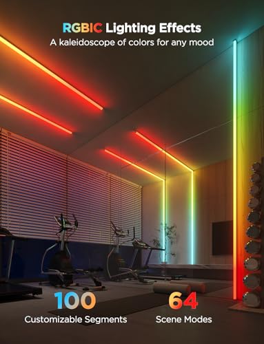 Govee RGBIC LED Strip Lights 32.8ft with Covers,Smart Control, APP, WiFi | Work with Alexa, Google Assistant, Matter, Smarthings, Diffuser Channel with LED Lights for Bedroom, Skirting Lines, Cabinet - size: 32.8ft