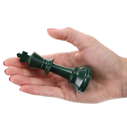 WE Games Color Bright Plastic Staunton Tournament Chess Pieces with 3.75 in. King - Half Chess Set of Chess Pieces Only, Army Green - color: Army Green