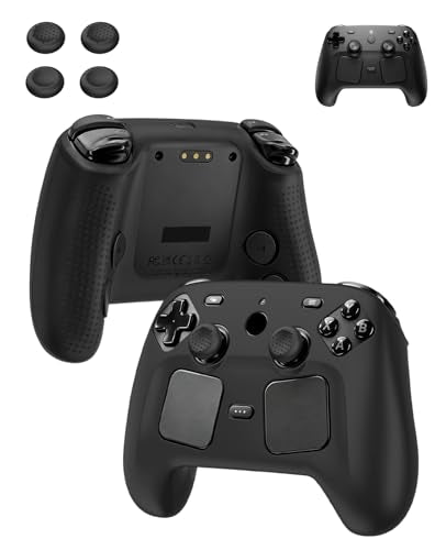 Oshmirian Case Cover for Steam Controller 2 2026,Soft Silicone Protector Cover,Skin Case for Steam Controller 2 with Button Cap, Anti-Scratch,Shockproof,Black - color: Black