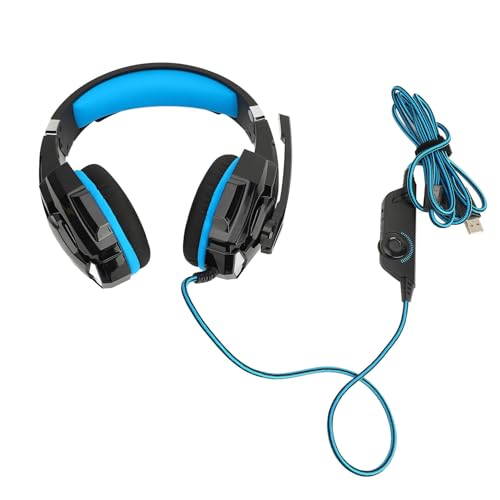 SUNGOOYUE Wired Gaming Headset, OverEar Noise Canceling Headphones with Microphone, Soft Earmuffs for PC, Mobile Phone, Computer, Comfortable Ergonomic Design, Impressive Noise Isolating Microphone,