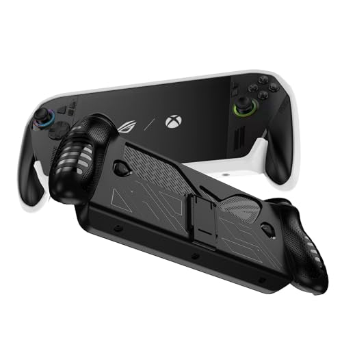 JYGamhanbil ASUS ROG Xbox Ally X 게이밍 휴대용 콘솔용 보호 케이스, ROG Xbox Ally TPU 그립 커버 백 쉘 액세서리, 인체 공학적 그립 및 킥스탠드 포함 (블랙) | TPU Soft Cover Back Shell Accessories with Ergonomic Grip & Kickstand for ROG Xbox Ally Portable Gaming Handheld (Black) - color: 블랙.
