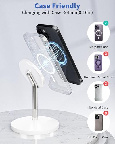 Magnetic Wireless Charger Stand, 25W Fast Mag Safe Charger iPhone Stand, 6FT Magnet Wireless Charging Station Pad with 35W Adapter for iPhone 17 Air 17 Pro 17 Pro Max 16 15 14 13 12, AirPods Pro 2/3/4