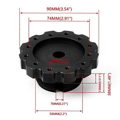 RASTP Aluminum Steering Wheel Hub Adapter, Sim Racing Gaming Steering Wheel Adapter for PXN V10 (Black)