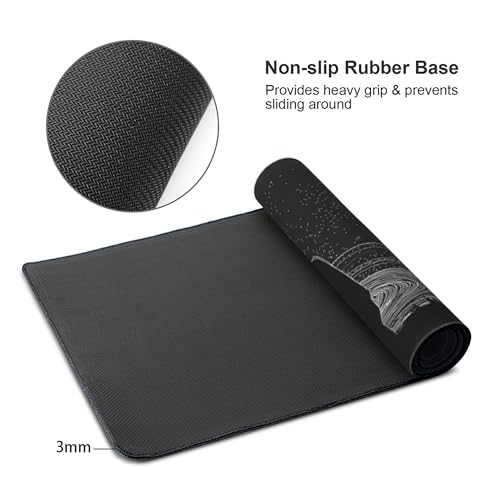 Space Galaxy Gaming Mouse Pad, Extended XXL Size 35.4 x 15.7 inches, Anti-Slip Base, Black - color: Creative Galaxy
