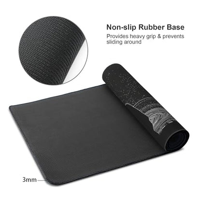 Space Galaxy Gaming Mouse Pad, Extended XXL Size 35.4 x 15.7 inches, Anti-Slip Base, Black - color: Creative Galaxy