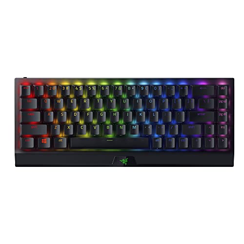 Razer BlackWidow V3 Mini HyperSpeed 65% Wireless Mechanical Gaming Keyboard: Green Mechanical Switches Tactile & Clicky - Doubleshot ABS Keycaps - Chroma RGB - Up to 200 Hr Battery - Snap Tap