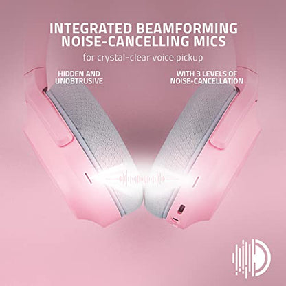 Razer Barracuda Wireless Gaming & Mobile Headset, 2.4GHz + Bluetooth, Pink | Integrated Noise-Cancelling Mic, 50mm Drivers, 40 Hr Battery, for PC, PlayStation, Switch 2, Android, iOS - color: Pink, size: Standard, style: Barracuda