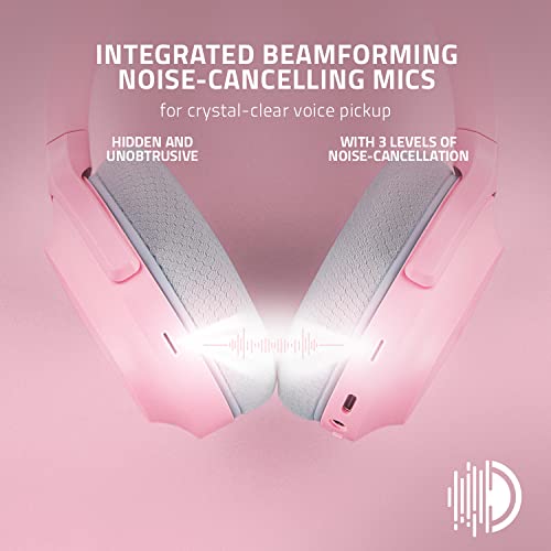 Razer Barracuda Wireless Gaming & Mobile Headset, 2.4GHz + Bluetooth, Pink | Integrated Noise-Cancelling Mic, 50mm Drivers, 40 Hr Battery, for PC, PlayStation, Switch 2, Android, iOS - color: Pink, size: Standard, style: Barracuda