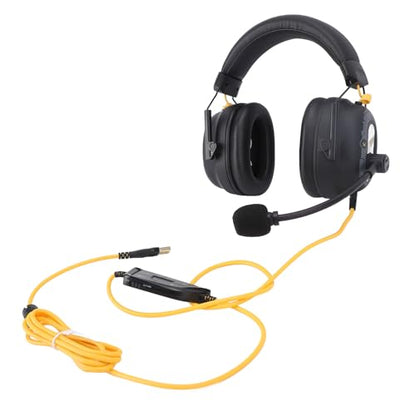 Gaming Headset, 7.1 Surround Sound AI Noise Canceling Mic USB Headset, Wired Gaming Headphones with Custom EQ Lightweight Design for PC Laptop Work Call Center (Black) - color: Black