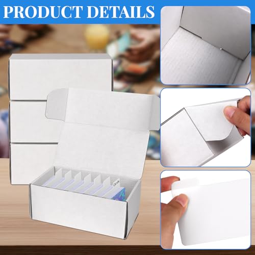 VOKOY Trading Card Storage Box with Dividers, 12 Pack • 400 Count Bulk Card Collection Case, Corrugated Cardboard Storage Box for Sports, TCG/Magic/Mtg Cards (Horizontal Length 7.5 Inch) - style: 7.5IN - 12Pack