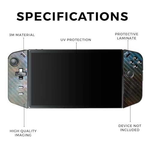 Carbon Fiber Gaming Skin Compatible with Lenovo Legion Go - Golden Nebula - Premium 3M Vinyl Protective Wrap Decal Cover - Easy to Apply | Crafted in The USA by MightySkins - color: Golden Nebula, style: Carbon Fiber Textured Finish
