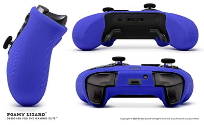 Elite Series 2 Studded Grip Skin for Xbox One Elite Series 2 Controller (NOT for Series X/S/Elite 1) by Foamy Lizard - Sweat Free Silicone w/Flat Top Anti-Slip Studs + 8 QSX-Elite Thumb Grips (Blue) - color: Blue