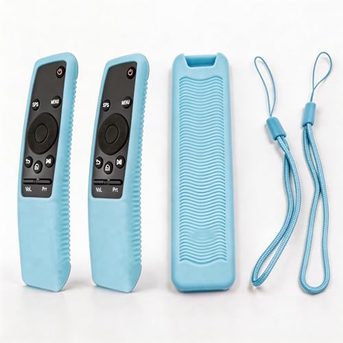 2 Pack Protective Silicone Remote Case Cover Compatible with Samsung Smart TV Remote BN59 Series, Anti-Slip Shockproof Sleeve Skin (Glow Blue) - color: Glow Blue