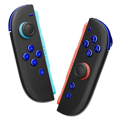eXtremeRate DIY Replacement Full Set Buttons for Joycon 2, Custom ABXY Direction Keys Dpad + - C Home Capture Release L R ZR ZL Trigger Buttons for Nintendo Switch 2 Controller - Chrome Blue - color: Chrome Blue