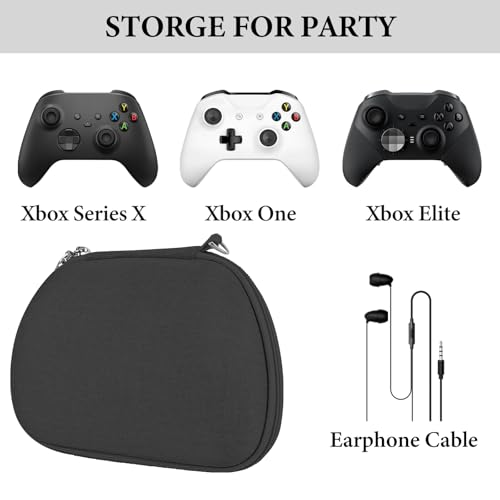 GEEKRIA Controller Travel Case Compatible with Xbox One, Series X / S, Hard Shell Carrying Bag, Protective Storage with Internal Mesh Pocket for Charging Cable (Dark Gray) - color: Dark Gray