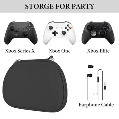 GEEKRIA Controller Travel Case Compatible with Xbox One, Series X / S, Hard Shell Carrying Bag, Protective Storage with Internal Mesh Pocket for Charging Cable (Dark Gray) - color: Dark Gray