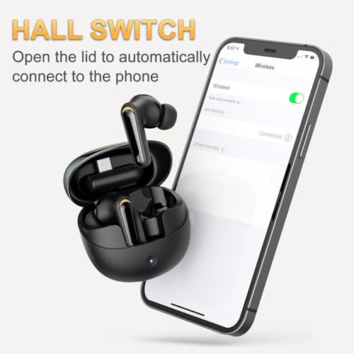 ciciglow Wireless Gaming Earbuds, 2.4GHz Bluetooth Dual Mode Earbuds with ENC Mic, 3D Sound Quality Low Latency for Phone Tablet Laptop (Black) - color: Black