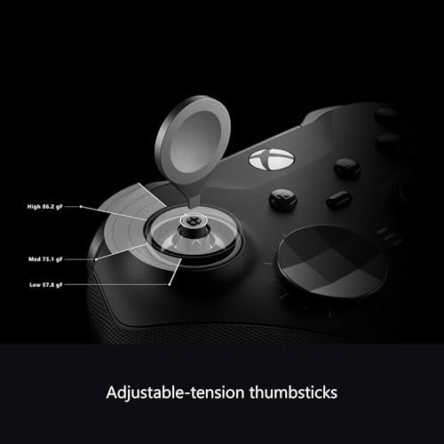 Xbox Wireless Gaming Controller | Elite Series 2 | Black | Console, PC, and Cloud Devices | Adjustable Thumbsticks | Trigger Locks - color: Black