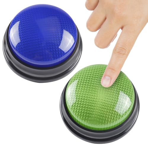 2-Pack Buzzers for Trivia Games, Game Buzzers with Lights and Sound, Family Feud Buzzers, Answer Buzzers for Classroom and Trivia Nights