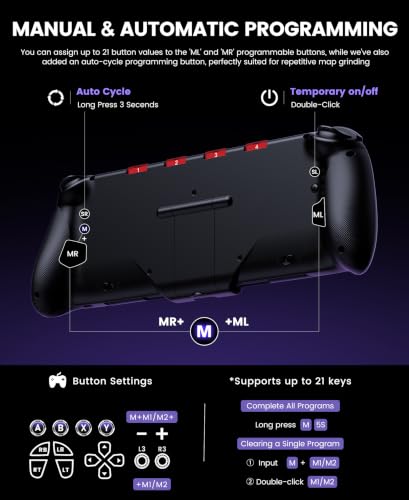 Gammeefy JC400 Gen 2 Switch 2 Controller – Hall Effect Joysticks & Enhanced Grip – One Piece Switch Joypad Replacement Switch 2 Pro Controller with RGB Lighting, Turbo, Macros - Starry Sky, 7.9" - color: Starry Sky, size: Switch 2 - (7.9")