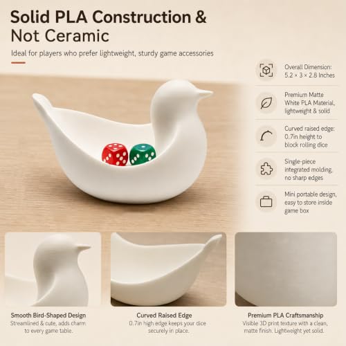 Dice Dish for Mahjong Small Rolling Tray for Tabletop Games | Cute Dice Holder for RPG and DnD Dice Sets Compact Rolling Tray Adds Fun to Mahjong and Tabletop Game Nights