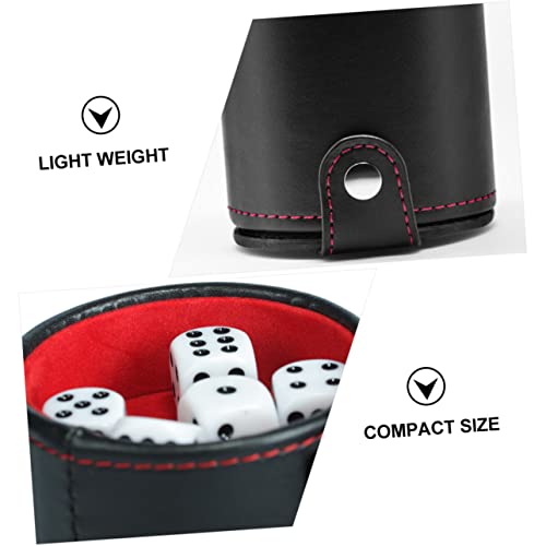 2sets Professional Pu Leather Dice Cup Set Lids for Easy Storage and Noise Reduction for Farkle and Other Dice Games Includes Cup and