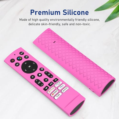 Silicone Case Cover for Voice Remote ERF3A90 for U7G U8 U9G Series 4K ULED, Glow Hot Pink Sleeve - color: Glow Pink