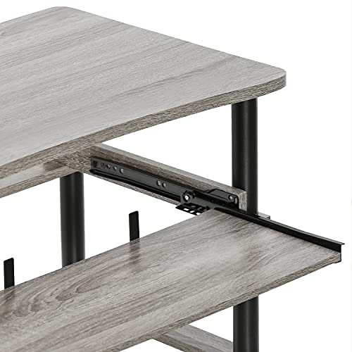 Furinno 10016GYW/BK Home Laptop Notebook Computer Desk, French Oak Grey/Black - color: French Oak Grey/Black, size: 16 Inch