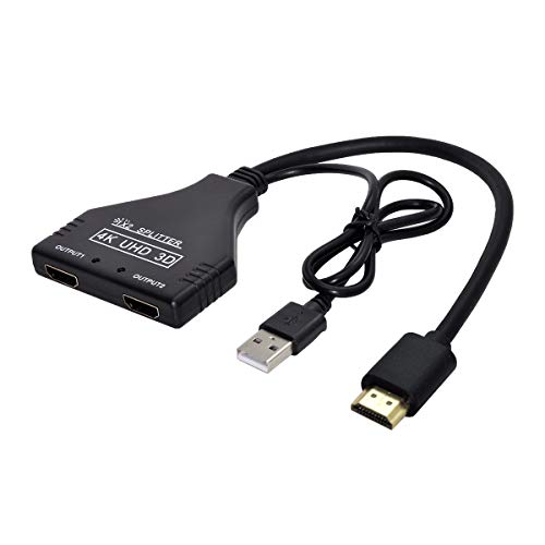 xiwai HDMI-Compatible 1.3 to Dual Female Splitter Switch Extension Adapter Cable with Power for HDTV Laptop 1080P - style: With USB Power