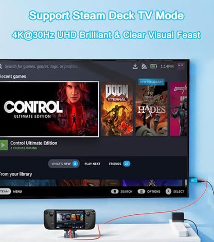 Portable Switch Dock 4K TV Adapter for Nintendo Switch/OLED, 2 in 1 USB C to HDMI Cable with PD 100W Charging Port - style: Cable
