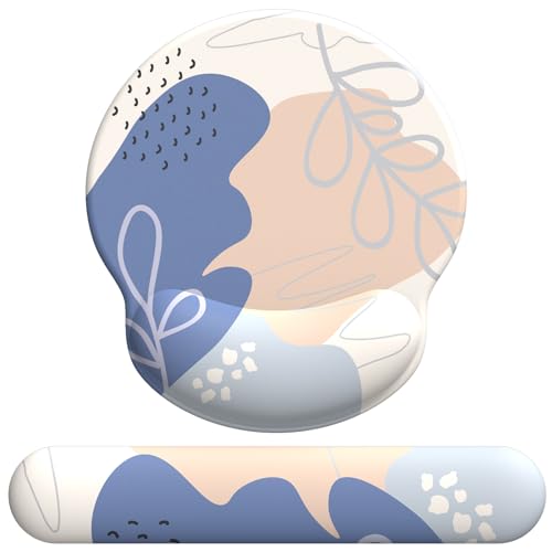 eulps Mouse Pad Wrist Support, Ergonomic Memory Foam Keyboard Wrist Pad & Gel Wrist Rest Set for Computer Keyboard for Easy Typing & Pain Relief for Office & Home (Leafy Lushness Set) - color: Leafy Lushness Set