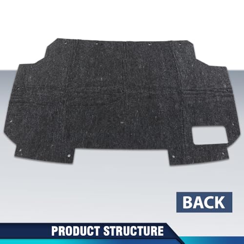 PIT66 Hood Insulation Pad W/ Clips Compatible with Ford F150 F250 F350 Bronco 1987-1991 - style: 1987-1991 Ford F150