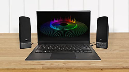 Cyber Acoustics CA-2014USB 2.0 Multimedia Desktop Computer Speakers, Compatible with USB C or A Devices, Adapter Included