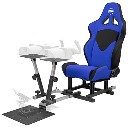SimFab Modular Flight Simulator Pit For General, Civil and Commercial Aviation. MSFS Edition. Compatible With Logitech, Honeycomb, Turtle Beach, CH Products (blue) - color: blue