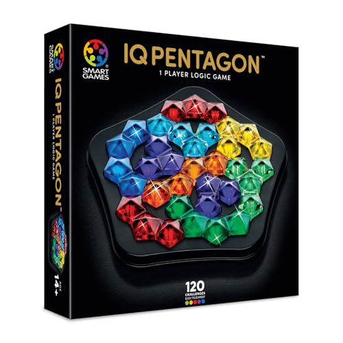 SmartGames IQ Deluxe: Pentagon - the New IQ Series from SmartGames Featuring 120 Challenges in a Deluxe Travel Case for Ages 14 - Adult