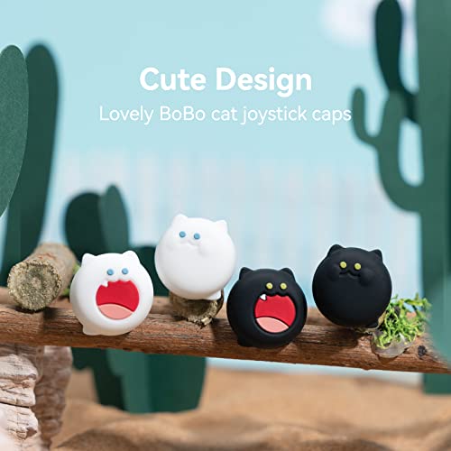 GeekShare Cute Silicone Joystick Thumb Grip Caps, Joystick Cover Compatible with Switch/OLED/Switch Lite,4PCS - BOBO Cat - color: BOBO Cat