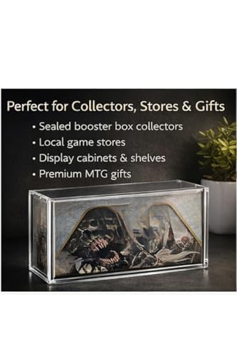 Acrylic Display Case for Magic: The Gathering Booster Boxes, Clear Protective Hard Case with Removable Lid, Fits Standard MTG Sealed Boxes