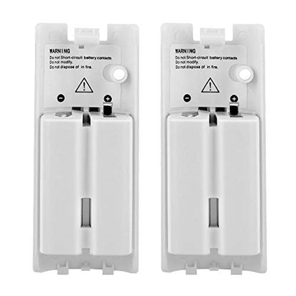 Wii Batteries Pack Rechargeable for Wii Controller, 2 Pack Rechargeable Batteries for Wii U and Replaceable for WiiU Remote Controller White - color: White