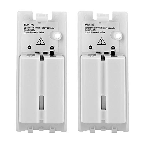 Wii Batteries Pack Rechargeable for Wii Controller, 2 Pack Rechargeable Batteries for Wii U and Replaceable for WiiU Remote Controller White - color: White