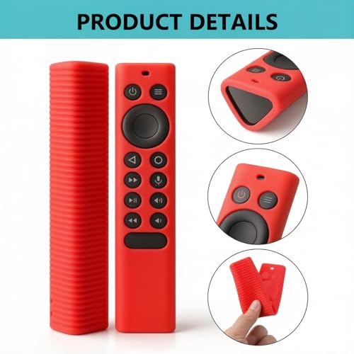 Silicone Protective Cover for NVIDIA Shield TV Pro/4K HDR Remote Controller Series, Light Weight Kids-Friendly Silicone Skin Anti-Slip/Shockproof with Hand Strap - color: Red